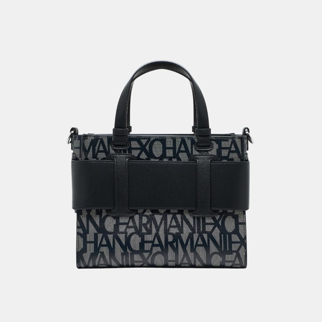Armani Exchange Susie Momogram Tote M Beige-Nero - Image 2