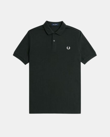 Fred Perry M6000 Plain Shirt Night Green & Snow White