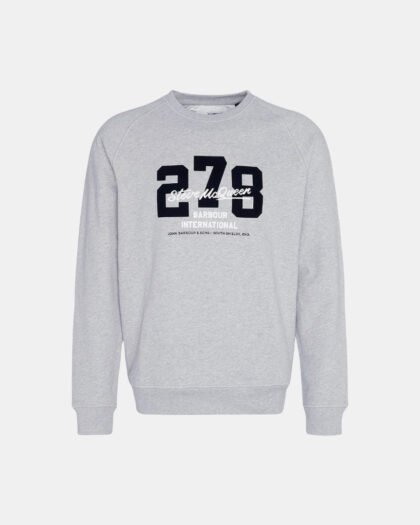 Barbour International Signature Graphic Sweatshirt Grey Marl