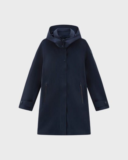 Woolrich High Tech Nylon Trench Women's Melton Blue