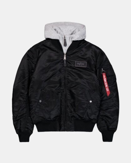 Alpha Industries MA-1 D-Tec Hood Bomber Jacket Black