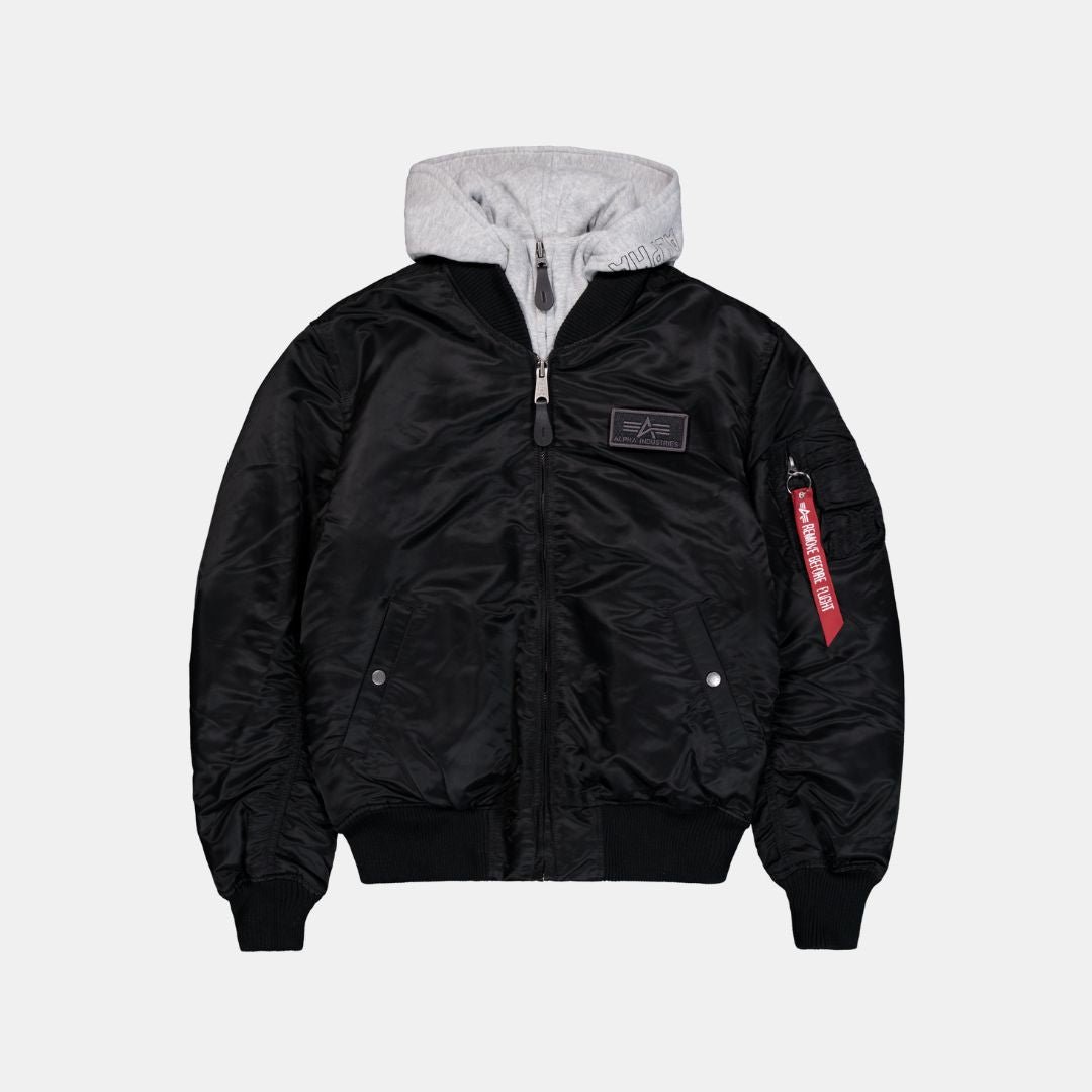 Alpha Industries MA-1 D-Tec Hood Bomber Jacket Black