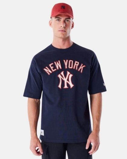 New Era New York Yankees MLB Rib Infill Navy Oversized T-Shirt