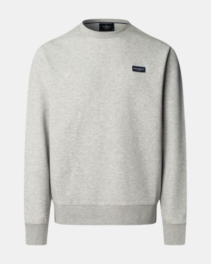 Hackett London Heritage Ess Badge Crw Light Grey Marl