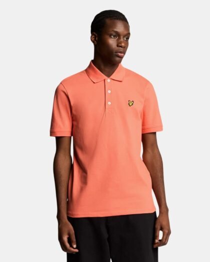 Lyle & Scott Plain Polo Shirt Coral Stand