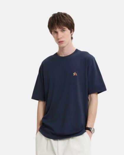 Baracuta Icon Logo Embroidered Tee Navy