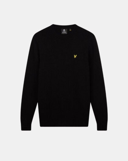 Lyle & Scott Shoulder Detail Crew Neck Knit Jet Black