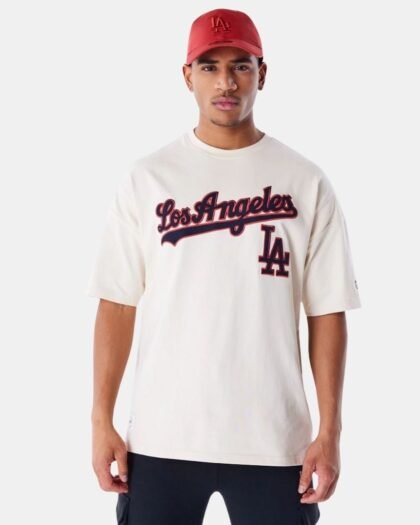 New Era LA Dodgers MLB Rib Infill Light Beige Oversized T-Shirt