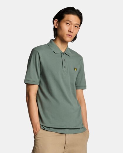 Lyle & Scott Plain Polo Shirt Green Mercurial