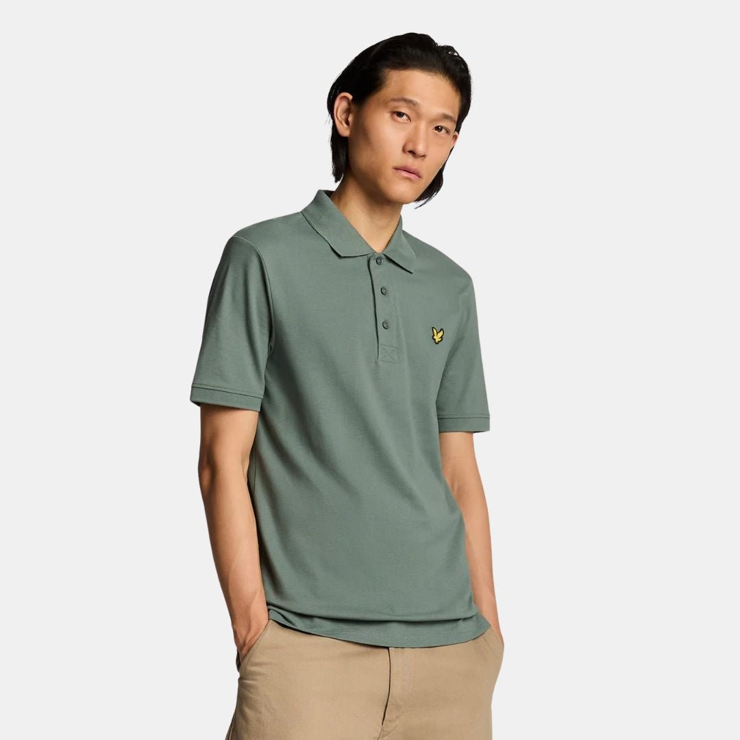 Lyle & Scott Plain Polo Shirt Green Mercurial