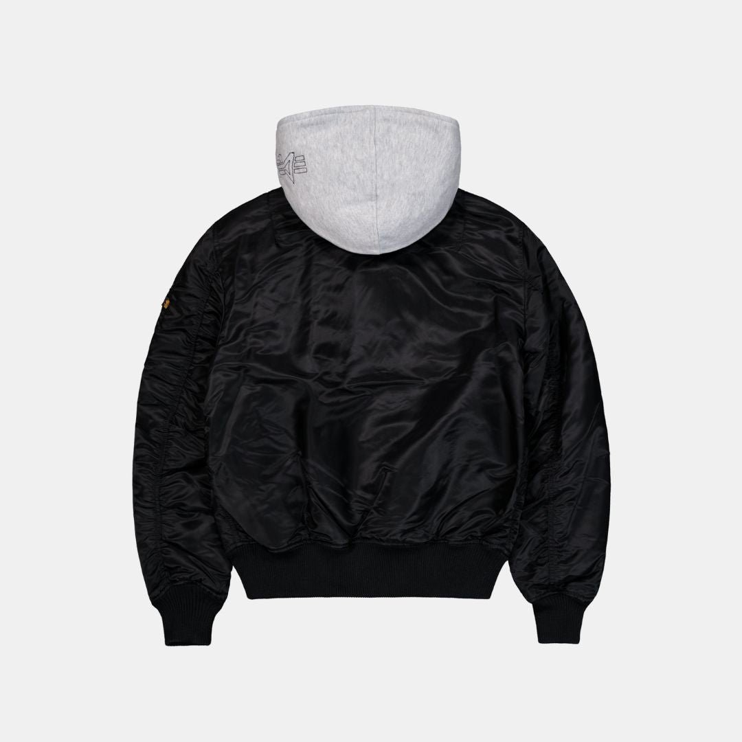 Alpha Industries MA-1 D-Tec Hood Bomber Jacket Black - Image 2