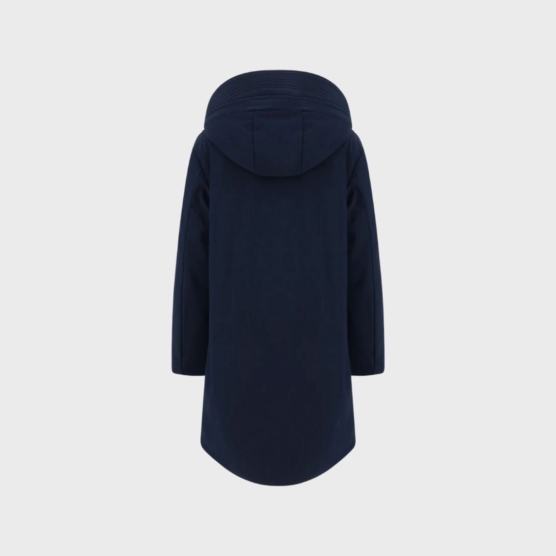 Woolrich Women's Firth Down Hooded Trench Melton Blue - Image 2