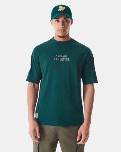 New Era Oakland Athletics MLB Tartan Infill Green Oversized T-Shirt