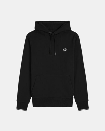 Fred Perry Tipped Hooded Sweatshirt Black