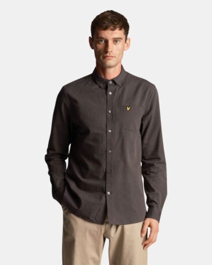 Lyle & Scott Regular Fit Light Weight Oxford Shirt Gun Metal