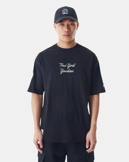 New Era New York Yankees MLB Tartan Infill Black Oversized T-Shirt