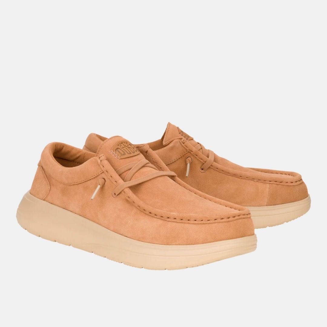 Hey Dude Wally Comf Suede Tobacco Brown & Irish Cream - Image 2