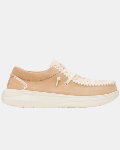 Hey Dude Wendy Comf Suede Crochet Irish Cream & Multi