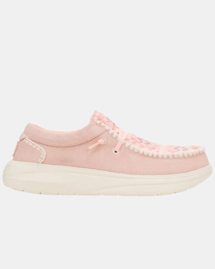 Hey Dude Wendy Comf Suede Crochet Pale Pink & Multi