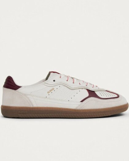 Alohas 490 Rife Grain White Burgundy Leather Sneakers