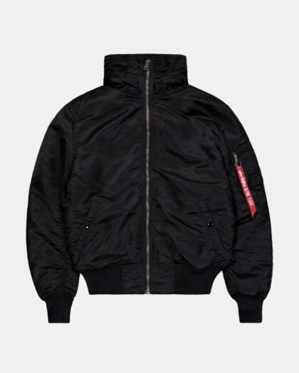 Alpha Industries MA-1 Hooded Bomber Jacket Black