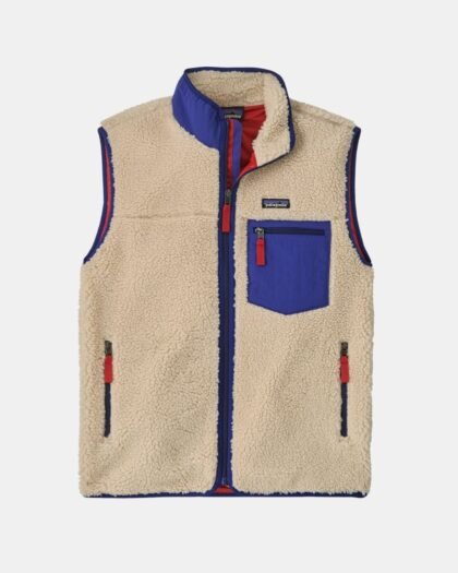 Patagonia Men's Classic Retro-X Vest Dark Natural w/Cobalt Blue