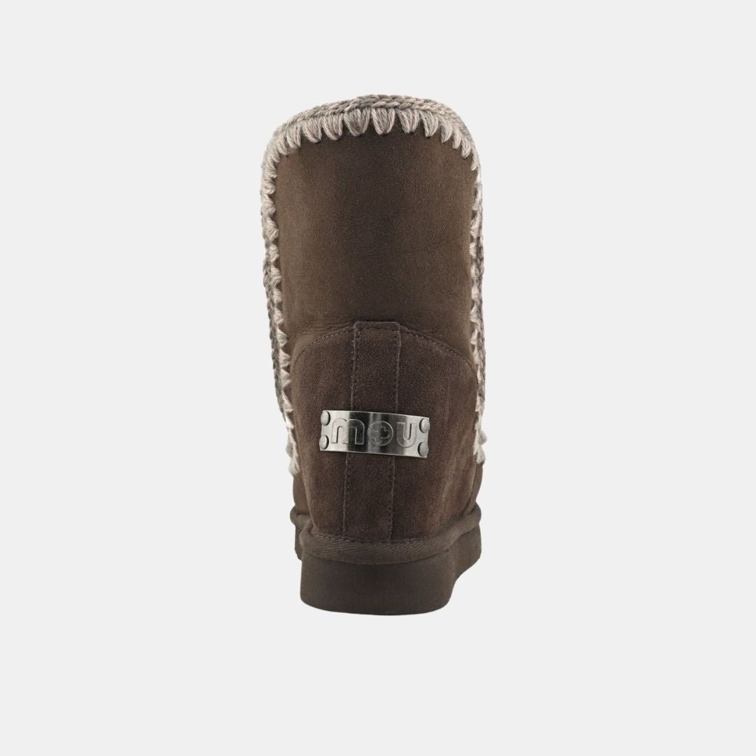 Mou Eskimo Inner Wedge Short Strass & Leather Stitichings Brown Pepper - Image 4