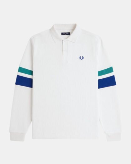 Fred Perry Tipped Sleeve Snow White