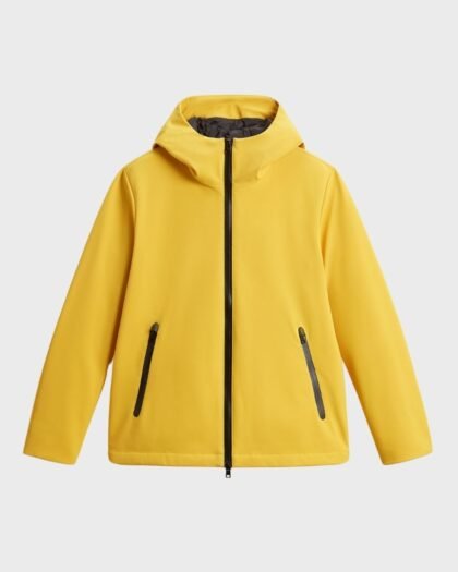 Woolrich Men's Pacific Jacket in Tech Softshell Lemon Curry