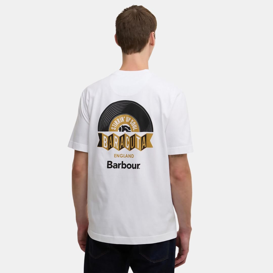Barbour x Baracuta Vynil Tee Cotton Jersey White - Image 3