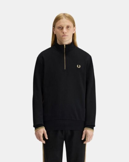 Fred Perry Stripe Tape Track Jacket Black/Champagne