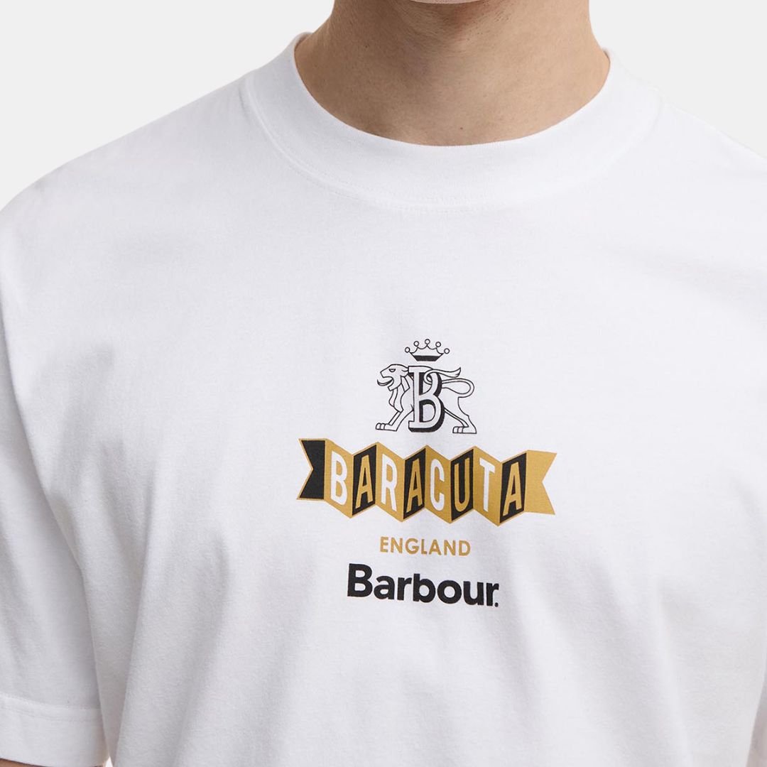 Barbour x Baracuta Vynil Tee Cotton Jersey White - Image 4