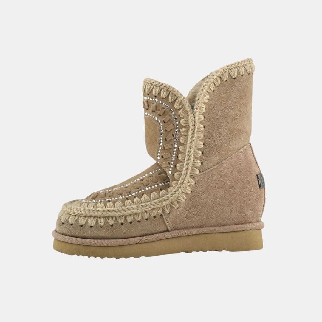 Mou Eskimo Inner Wedge Short Strass & Leather Stitichings Camel - Image 2
