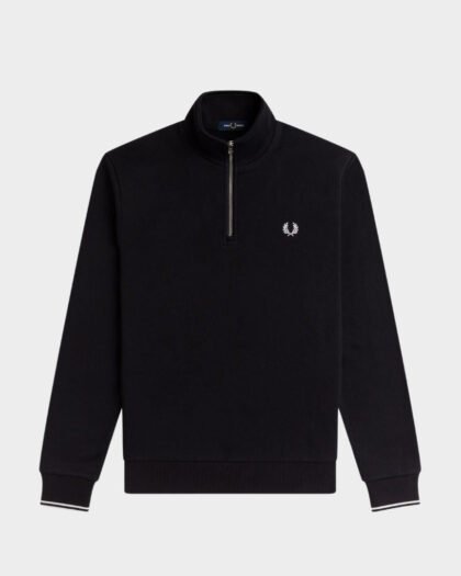 Fred Perry Half Zip Sweatshirt Black