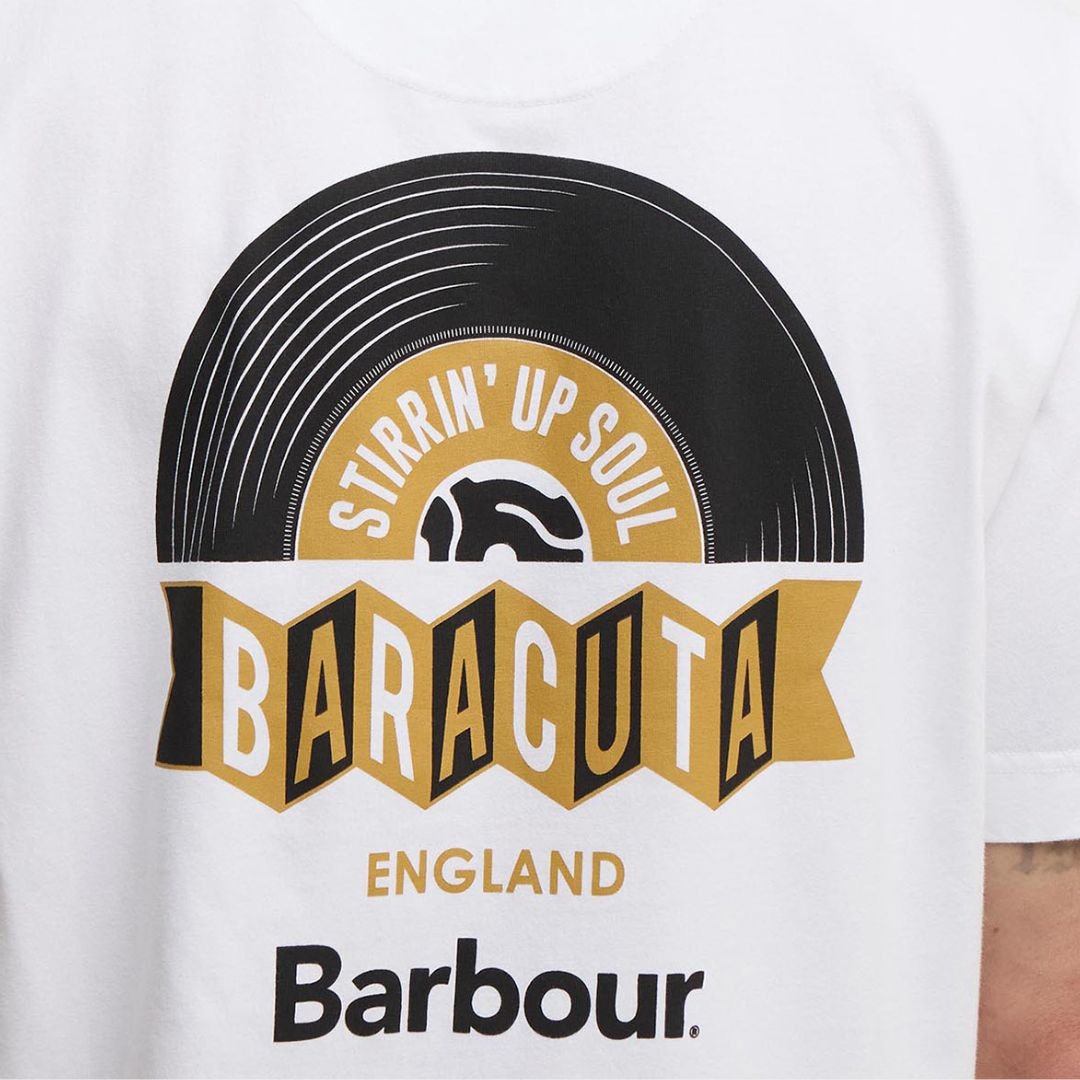 Barbour x Baracuta Vynil Tee Cotton Jersey White - Image 5