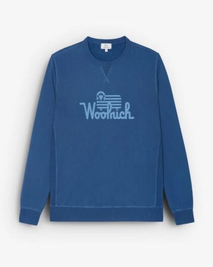 Woolrich Organic Cotton Sweatshirt Men's Blue Lobster
