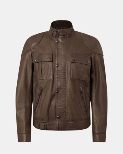 Belstaff Seasonal Gangster Jacket Dark Dusty Taupe