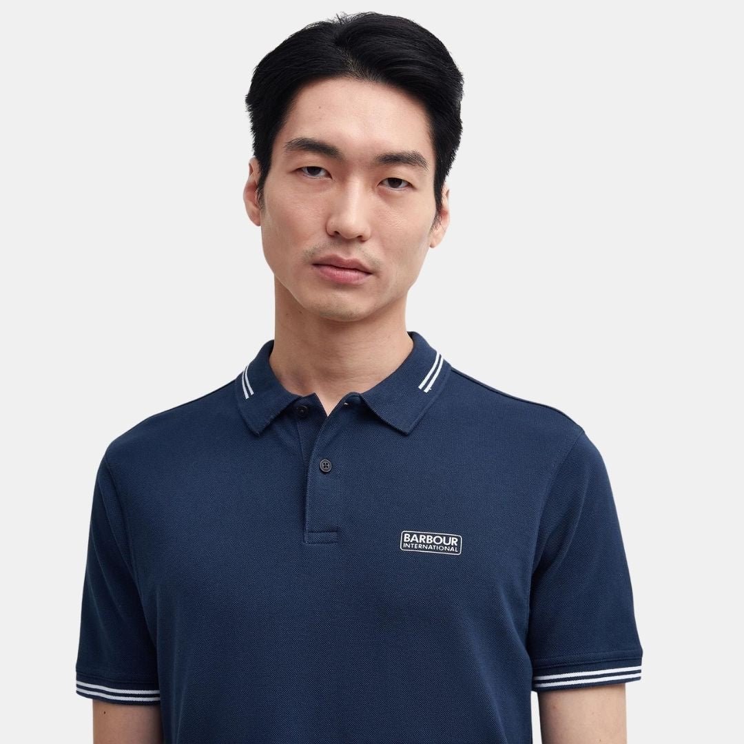 Barbour International Essential Polo Shirt International Navy - Image 4
