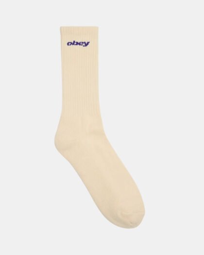 Obey Sports Logo Socks Unbleached