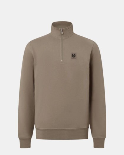 Belstaff Quarter Zip Sweatshirt Dusty Taupe