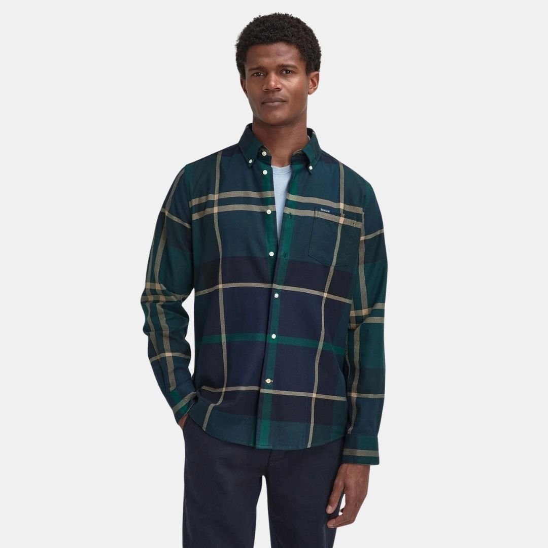 Barbour Dunoon Taillored Fit Shirt Green Loch - Image 2