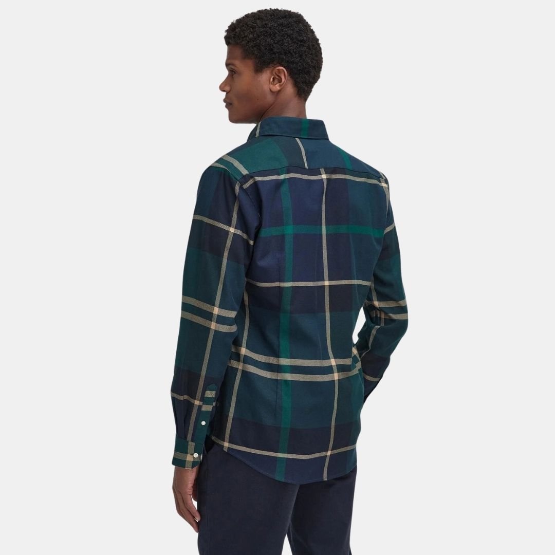 Barbour Dunoon Taillored Fit Shirt Green Loch - Image 3