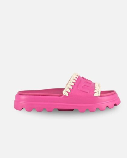 Mou Eva Sandal One Piece Slide Fuxia Floral