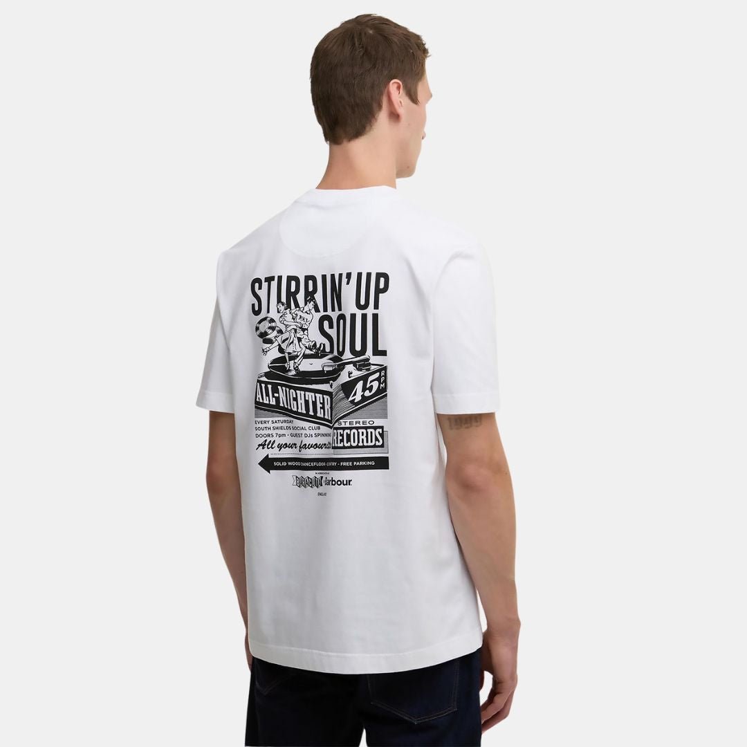 Barbour x Baracuta All Nighter Tee Cotton Jersey White - Image 3