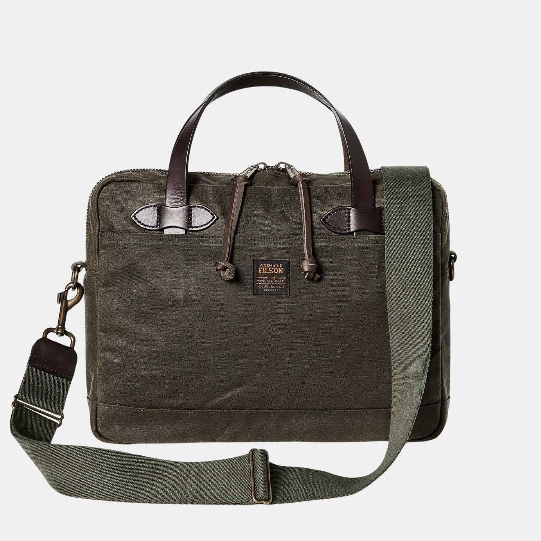 Filson Tin Cloth Compact Briefcase Otter Green