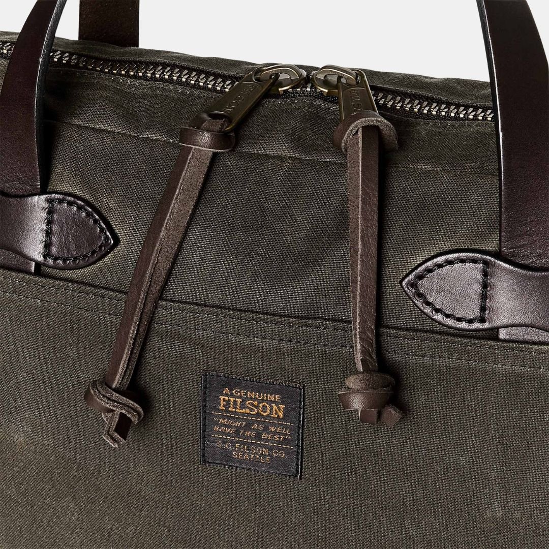 Filson Tin Cloth Compact Briefcase Otter Green - Image 3