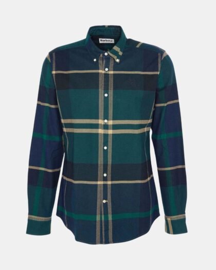 Barbour Iceloch Tailored Long-Sleeved Shirt Green Loch