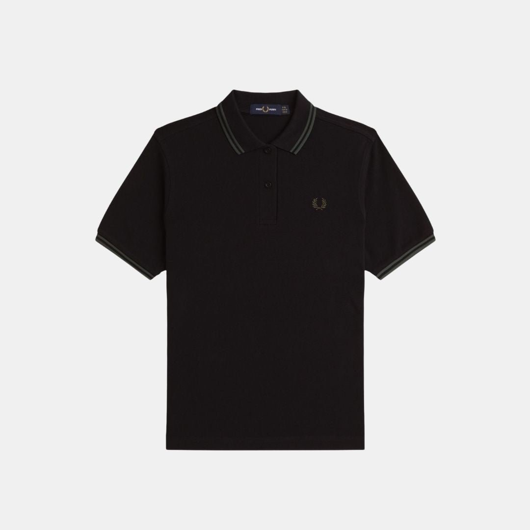 Fred Perry Polo M3600 Black & Court Green