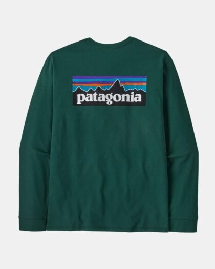 Patagonia Men's Long-Sleeved P-6 Logo Responsibili-Tee Cascade Green