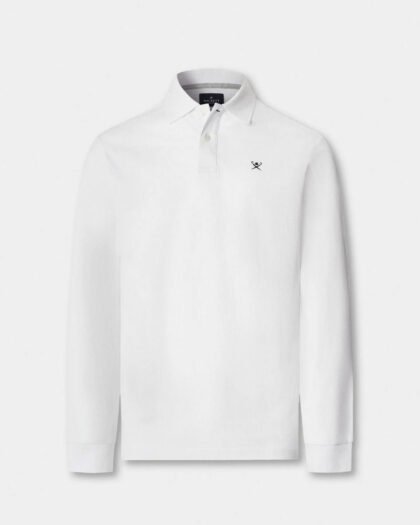 Hackett London Slim Fit Logo Ls Optic White